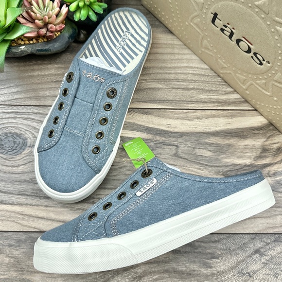 Taos Footwear Shoes - ❌SOLD OUT❌NIB Taos Footwear EZ Soul Mule Sneaker Lake Blue Wash Canvas 7.5M
